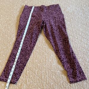 Athleta Purple Patterned Salutation Leggings
